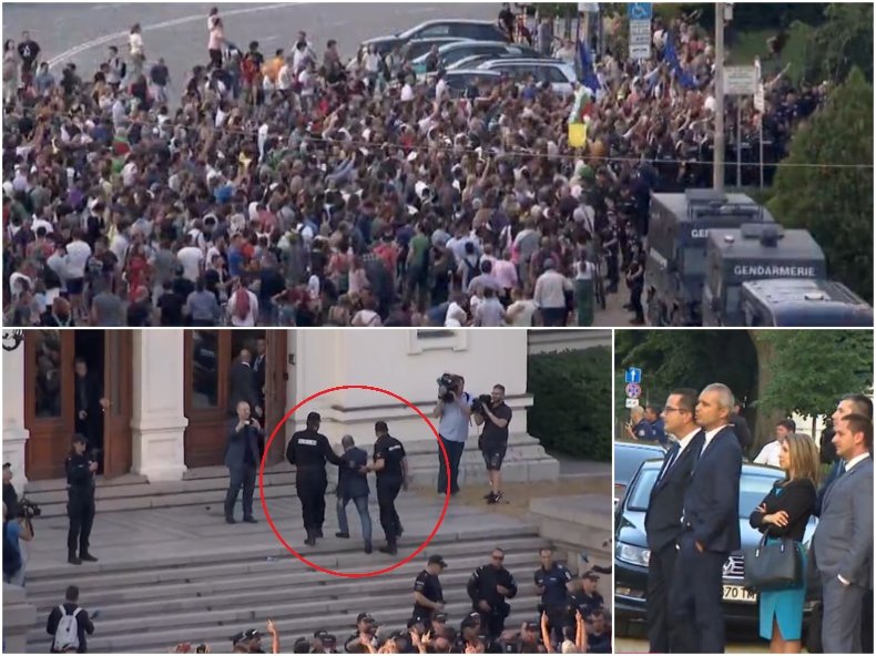 ЕКШЪН ПРЕД ПАРЛАМЕНТА! Тълпата на Киро скочи да бие Тошко от ИТН, освиркаха Костадин от Възраждане (ОБНОВЕНА)