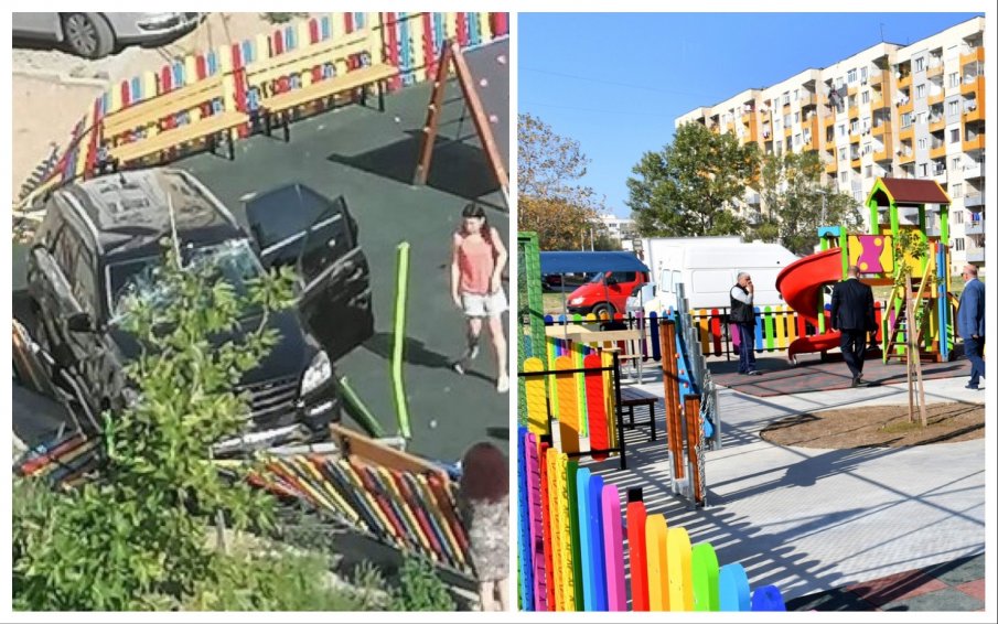 Пишман шофьорката, врязала колата си в детска площадка в Сливен, със странно обяснение за случая