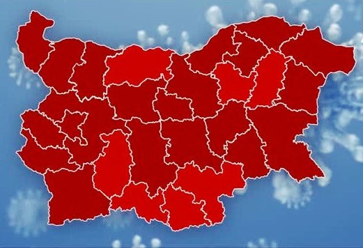 COVID картата на България светна в червено: Цялата страна е в Етап 1