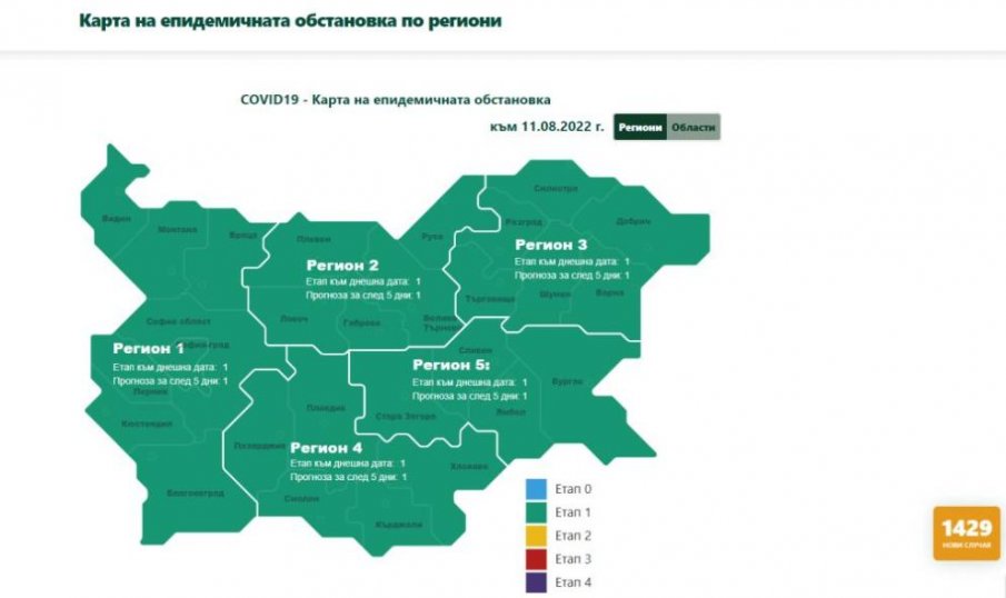 COVID картата на България: София излезе от Етап 2 в деня, в който облекчават мерките