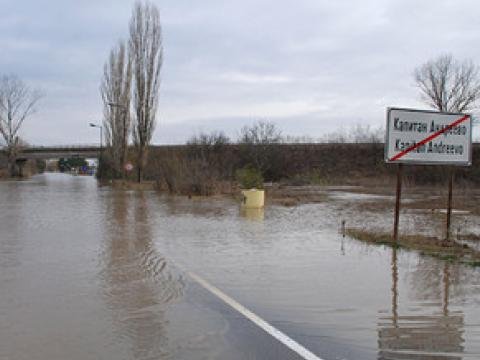 ГКПП „Капитан Андреево“ се наводни от силен дъжд