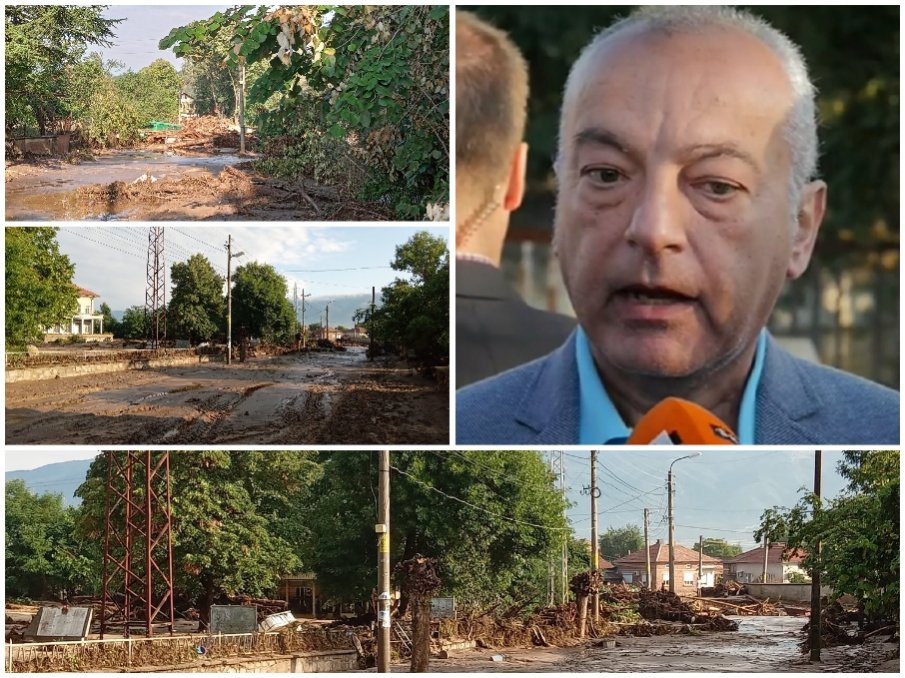 ТРИ ДНИ СЛЕД БЕДСТВИЕТО: Гълъб Донев най-накрая се появи в района на библейския потоп в Карловско, пусна изтърканата плоча - държавата щяла да помогне на пострадалите, но не веднага