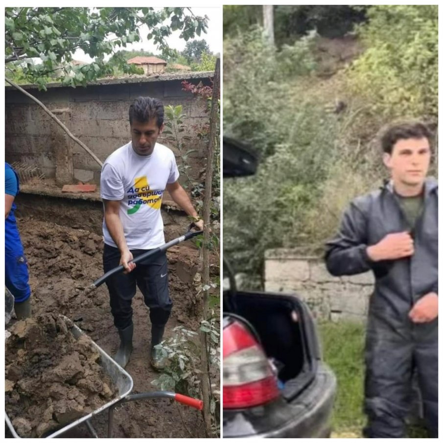 ЖАЛЪК ПИАР: Киро отиде с брандирана тениска на ПП да рине кал в Карловско, Никола Минчев се преоблича до мерцедеса си (СНИМКИ)
