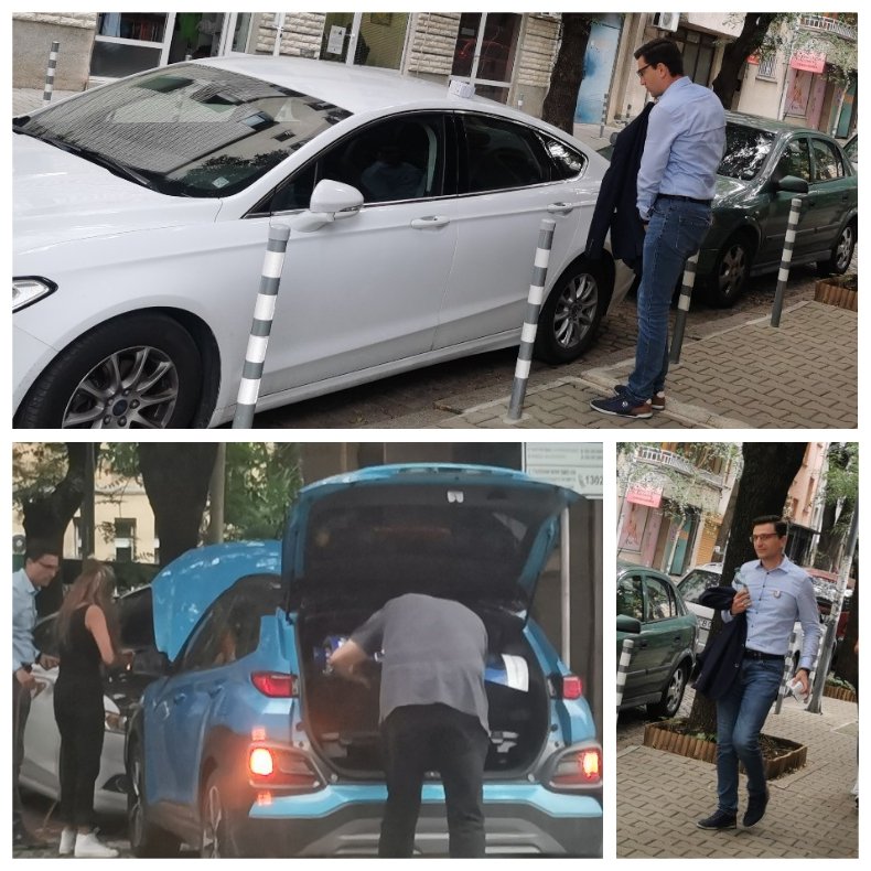 САМО В ПИК: Куриозен автоинцидент с депутат на Промяната пред тайната щабквартира на Кирчо и Кокорчо (СНИМКИ)