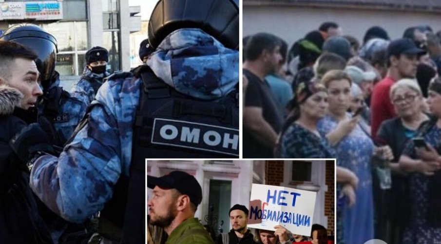 Над 100 души задържани по време на демонстрация срещу мобилизацията в Дагестан