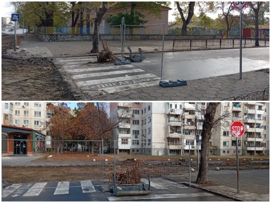 РОДЕН ГЕНИЙ: Строители барикадираха улица в Пловдив с дънер (СНИМКИ)