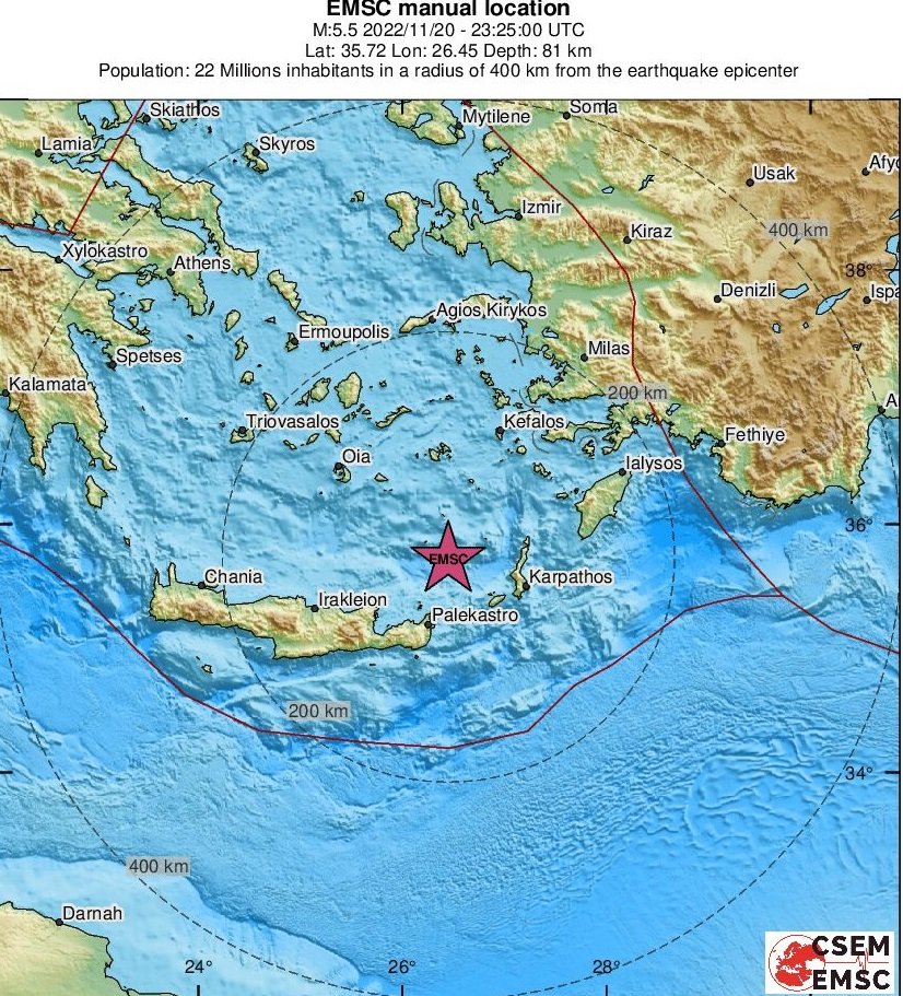4,6 по скалата на Рихтер разлюля остров Крит