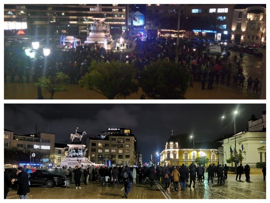 Мижав интерес към протеста на коалиция Мадуро срещу хартията. ПП и ДБ вкупом събират около 500 човека. Крещят Мафията вън! и Киро тематично излиза от НС?! (СНИМКИ)