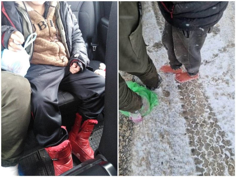 Гранични полицаи спасиха от измръзване баща и дете, момченцето било босо