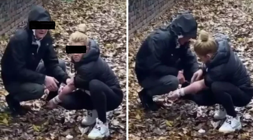 СУПЕР НАГЛО! Мъж инжектира наркотик на жена в двора на училище