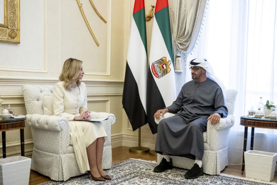 Президентът на ОАЕ се срещна с Олена Зеленска в Абу Даби