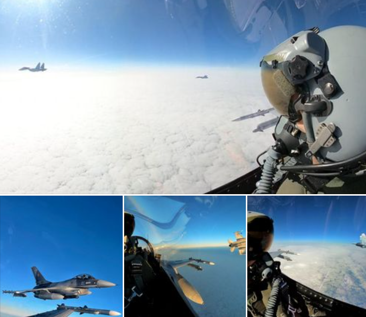 Румънски изтребители F-16 прихванаха руски Су-27 (СНИМКИ)