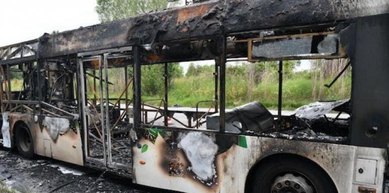 Изгоря автобус на градския транспорт в Пловдив