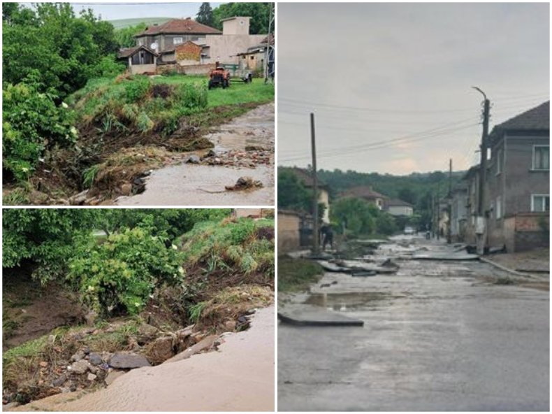 ПОТОП! Мощен порой отнесе улици в свищовско село (СНИМКИ)