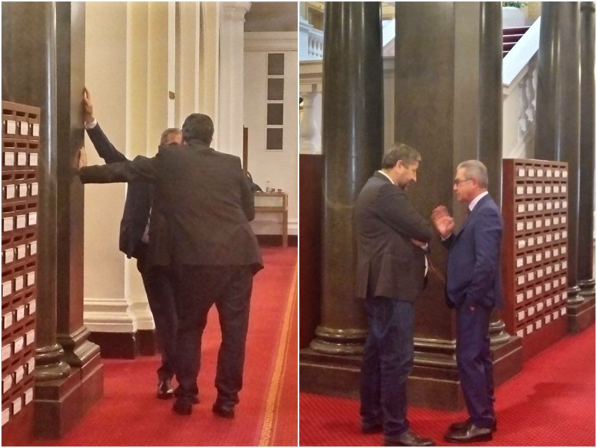 ГОРЕЩО В ПИК! Христо Иванов и Йордан Цонев в задълбочен разговор в кулоарите на парламента (СНИМКИ)
