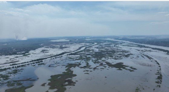 Боклуци, влачени от водите на Каховка, достигнаха Черно море