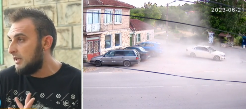 Шофьор на такси дрифтира провокативно на автобусна спирка в Русенско