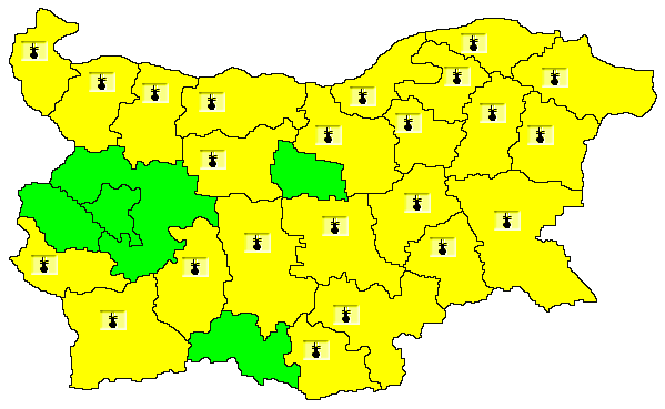 Жълт код за жеги в 23 области