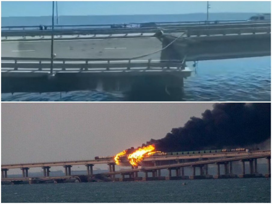 Нови взривове над Кримския мост - Москва съобщава за свалени 20 украински дрона