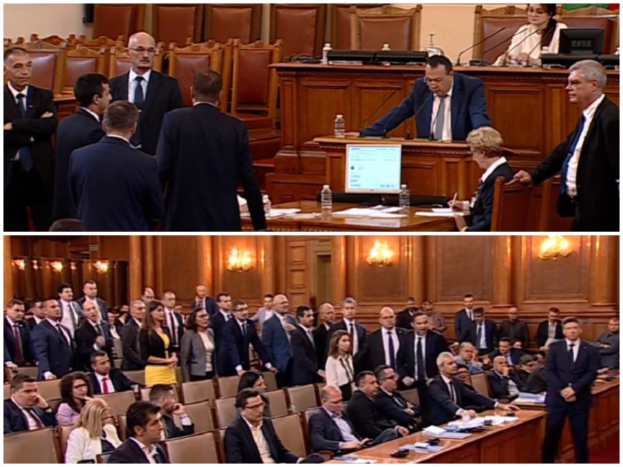 Брутален екшън с Възраждане в пленарна зала - за малко да се стигне до бой (СНИМКИ)