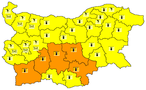 Оранжев код за жеги в 5 южни области, очакват се бури в Софийско и Пернишко