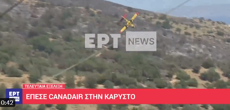 Разби се самолет, който гасеше пожарите в Гърция (УЖАСЯВАЩО ВИДЕО)