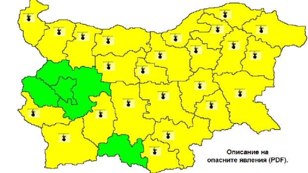 МОР! Жълт код за горещина обявиха за 24 области