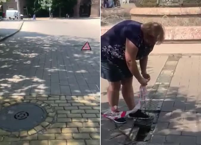 Парче от линеен отводнител се вряза в автомобил пред президентството - като по чудо няма жертви (ВИДЕО)