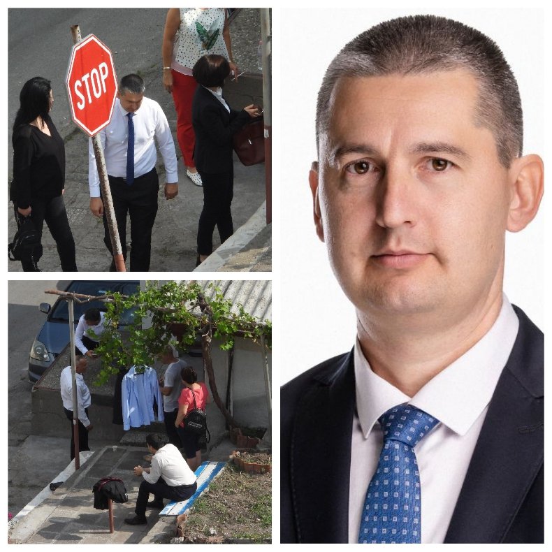 КУРИОЗ: Изловиха кандидат-кмета и хора на Възраждане да се преобличат на... улицата (СНИМКИ)