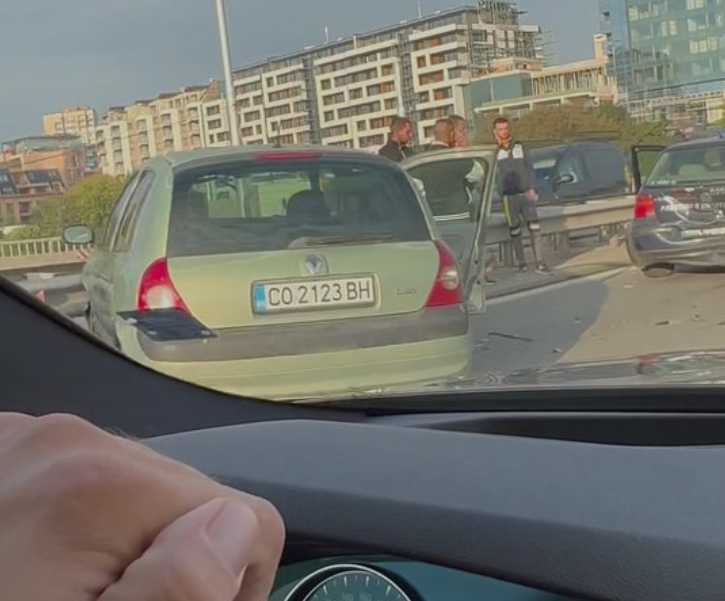 Верижна катастрофа затапи столичния бул. „Цариградско шосе“ (ВИДЕО)