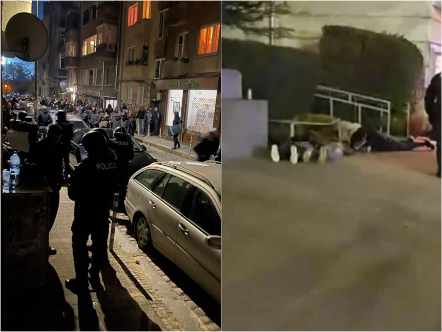 ИЗВЪНРЕДНО В ПИК TV! Вижте как полицията натръшка футболни фенове, приклещи ги в тясна уличка, десетки лежат по очи с белезници (СНИМКИ/ВИДЕО)