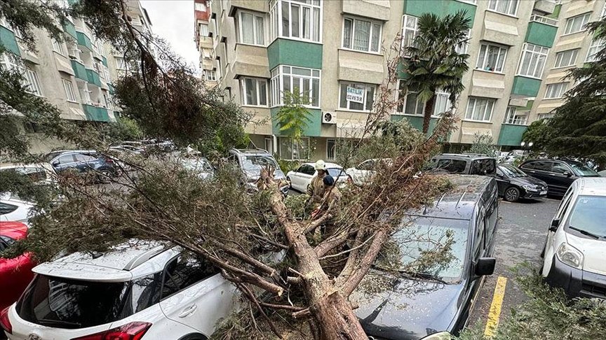 ПРИ КОМШИИТЕ: Бурен вятър отнесе покриви и изкорени дървета в Истанбул
