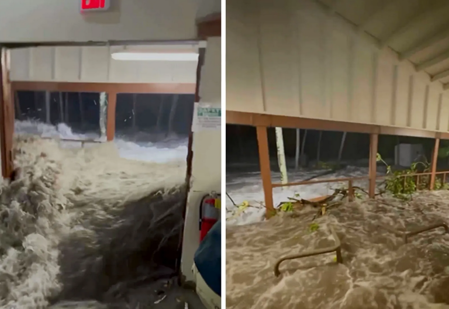 Огромна вълна отнесе американска военна база в Тихия океан (ВИДЕО)