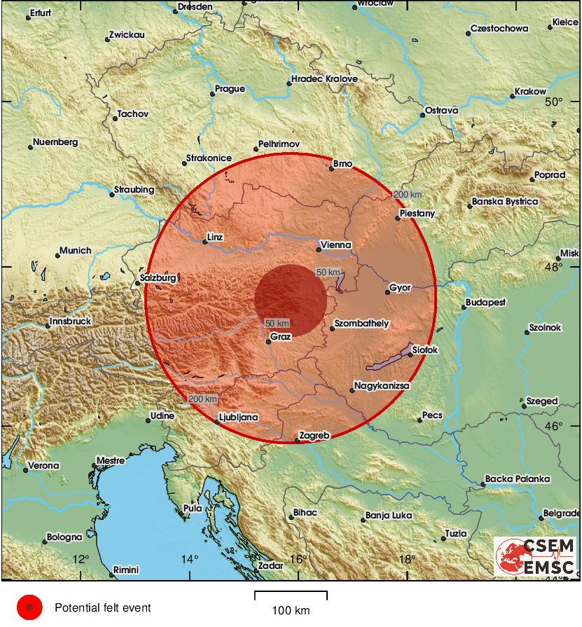 4,5 по Рихтер разлюля Австрия