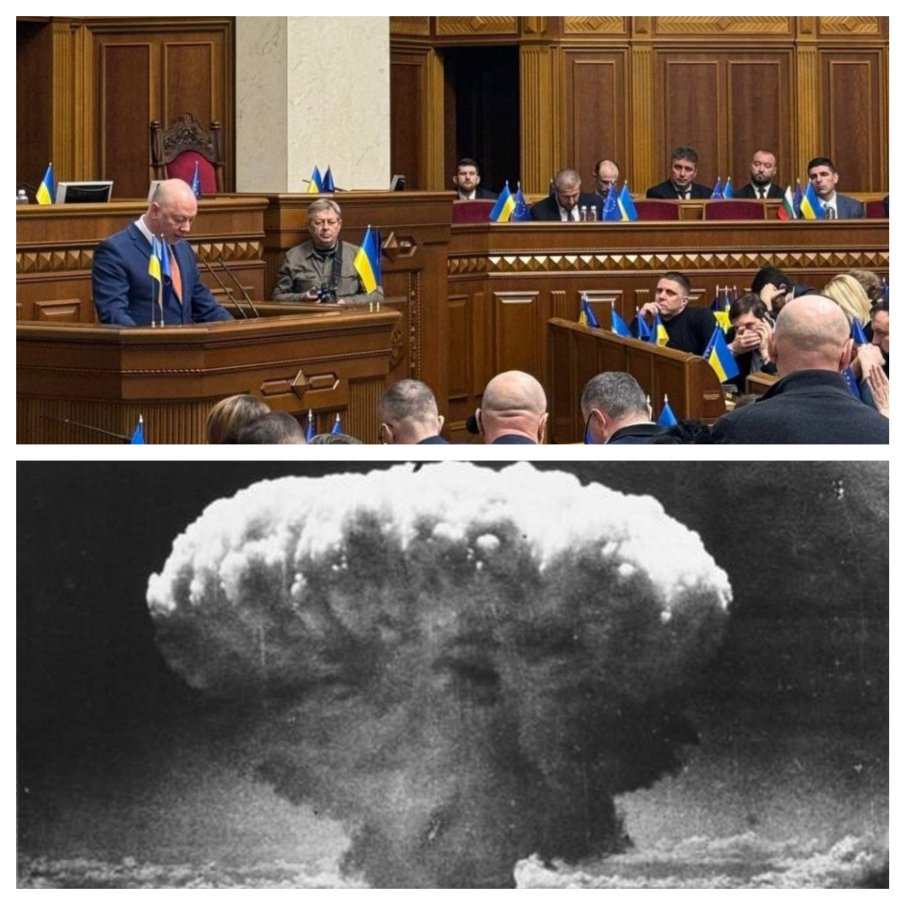 От чие име Росен Желязков се кълне във вечна вярност на Украйна? Май мечтае за атомната гъба над Хирошима. С 8% доверие как обещава от нашите пари на Зеленски?!