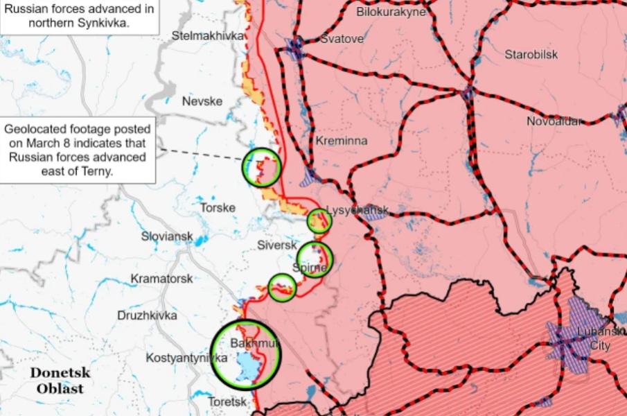 ВСУ напредват в района на Бахмут
