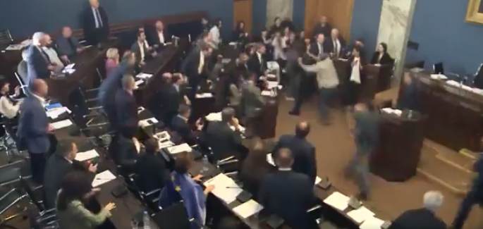 Бой в грузинския парламент (ВИДЕО)