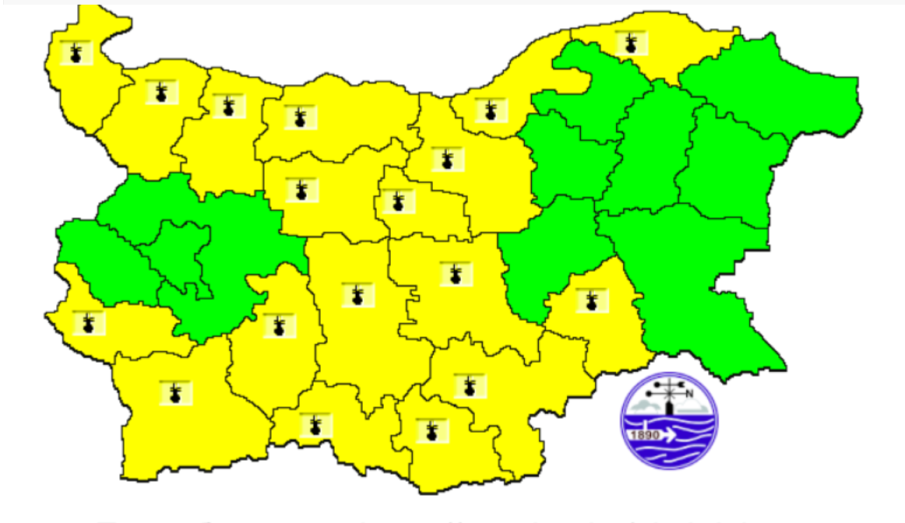 ОБЯВИХА ЖЪЛТ КОД за опасни горещини