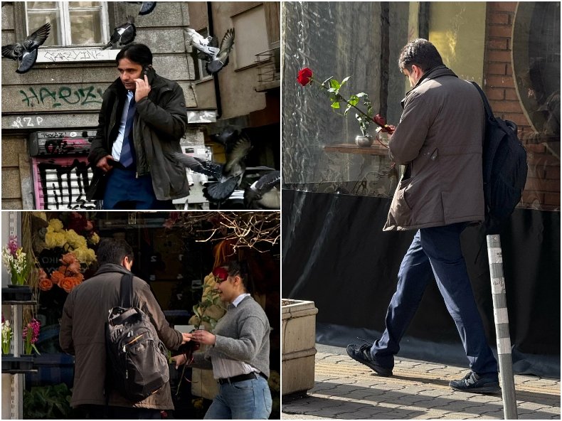 САМО В ПИК! РОМАНТИК: Закъде бърза Божо Божанов с червена роза в ръка (СНИМКИ)