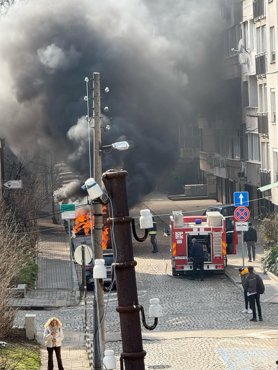 ПЪРВО В ПИК: Пожар в столичния кв. Лозенец - пламна поредният пластмасов контейнер (СНИМКА/ВИДЕО)