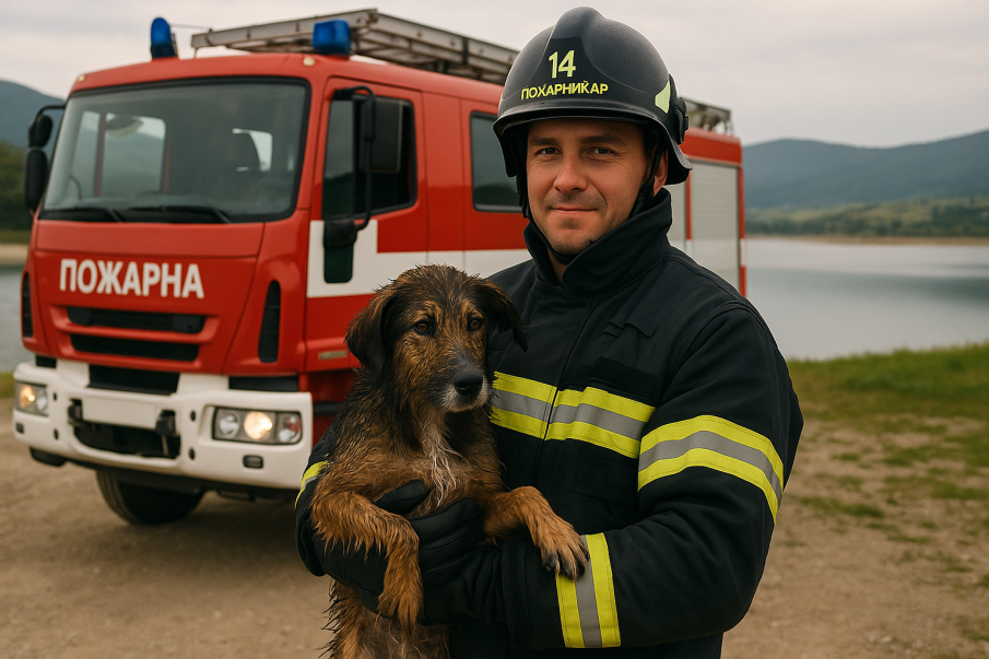 Спасиха куче, паднало във водоем в Долни Дъбник