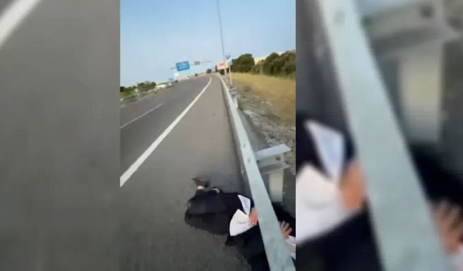 Откриха младеж да спи на магистралата след запой