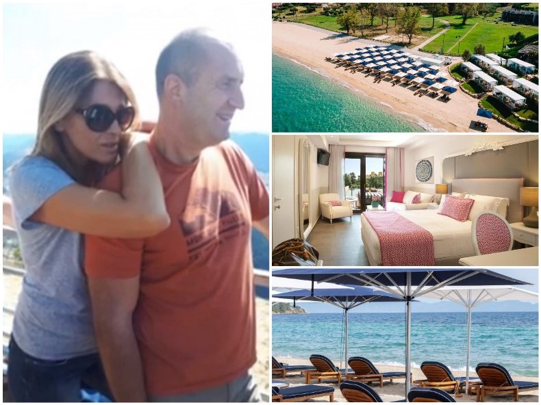 САМО В ПИК! Докато ни приемат в еврозоната, Радев и Деси пекат кълки на море в Гърция, а гавази от НСО им пазят сянката (СНИМКИ)