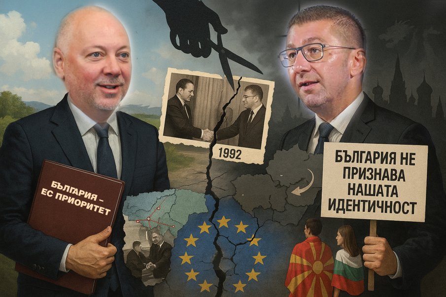 НЯМА КАК ДА СЕ РАЗБЕРЕМ: Мицкоски се самопозиционира като персонален и основен проблем на България по отношение на Северна Македония