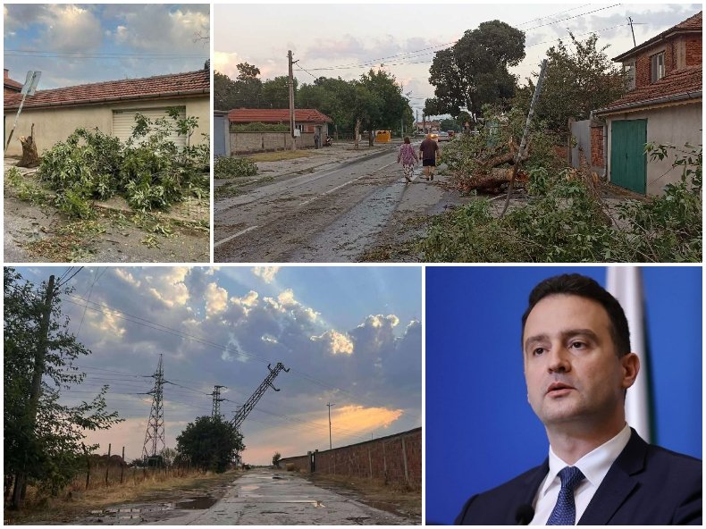 СЛЕД БУРЯТА: Раковски и още 17 населени места са без ток. Министър Станков: До 24 часа ще има електрозахранване