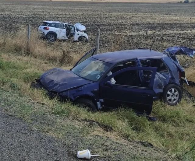 Катастрофа на „Тракия“: Две коли излетяха в нива, има ранени деца (СНИМКИ)