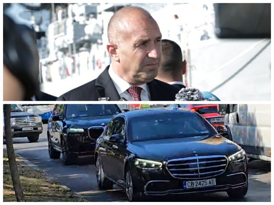САМО В ПИК: Радев задръстил Варна с брониран Мерцедес за 1 милион, произведен да оцелява при взрив (СНИМКИ)