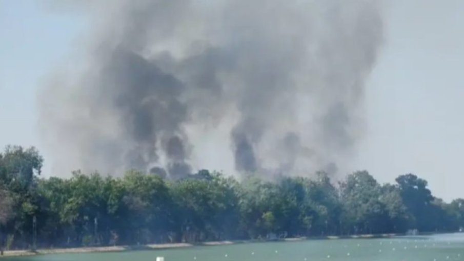Пловдивските огнеборци гасят пожар край Гребната база
