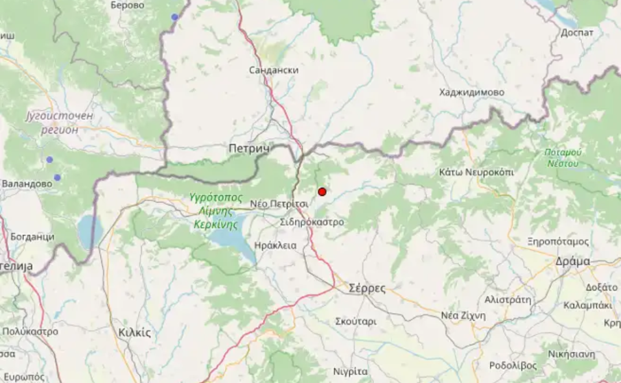 Земетресение люшна на юг от Петрич