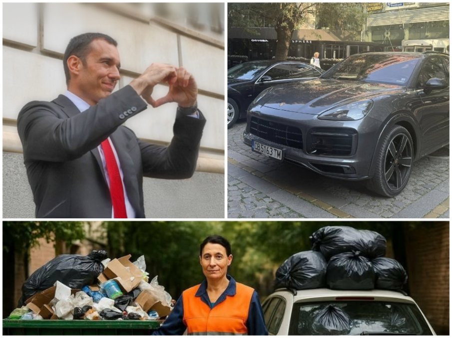 Васко Терзиев не бива да изостава от комедиантките. Да превозва и той боклуци с лъскавото си Порше Кайен..(СНИМКИ)